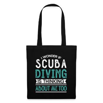 Sporttauchen Geschenk Unterwasser Sporttaucher - Stoffbeutel - Schwarz - Vorne