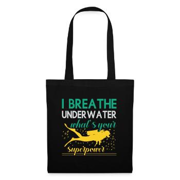 Sporttauchen Geschenk Unterwasser Sporttaucher - Stoffbeutel - Schwarz - Vorne
