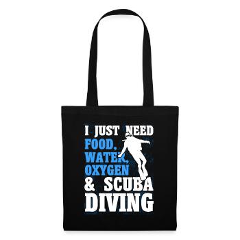 Sporttauchen Geschenk Unterwasser Sporttaucher - Stoffbeutel - Schwarz - Vorne