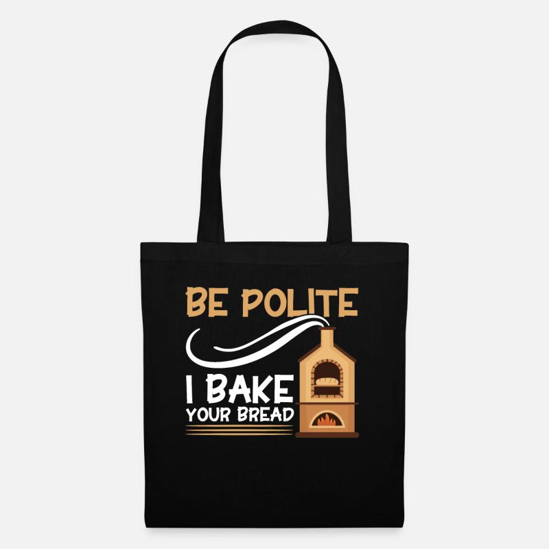 Brotbacken Geschenk Bäckerei Zitat Bäcker - Stoffbeutel - Schwarz