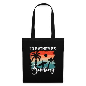 Surf Sports Surfboard Ocean Sunshine Surfer - Tote Bag - black - Front