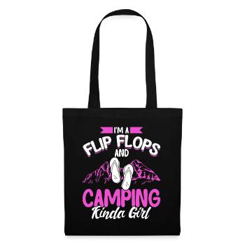 Camping Gift Drôle de dicton pour les campeurs - Sac en tissu - noir - Devant