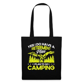 Camping Geschenk Lustiger Spruch für Camper - Stoffbeutel - Schwarz - Vorne
