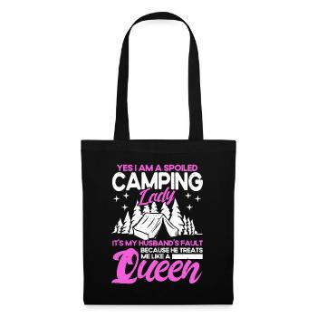 Camping Gift Drôle de dicton pour les campeurs - Sac en tissu - noir - Devant