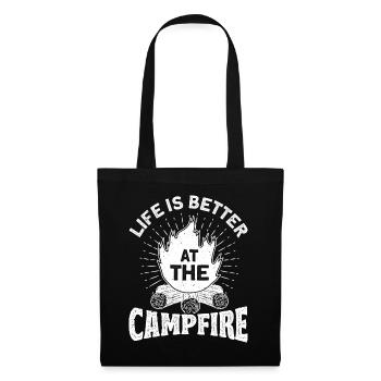 Camping Gift Drôle de dicton pour les campeurs - Sac en tissu - noir - Devant