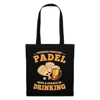Padel und Bier Lustige Sätze Paddel-Tennis - Stoffbeutel - Schwarz - Vorne