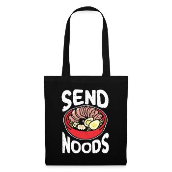 Send Noods Lustige Ramen Nudeln - Stoffbeutel - Schwarz - Vorne