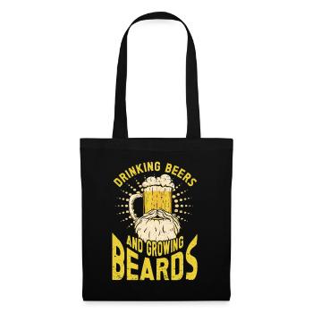 Boire de la bière et faire pousser la barbe Barbe - Sac en tissu - noir - Devant