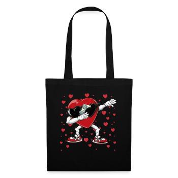 Dabbing Heart Breaker Funny Gamer Kids Boys - Stoffbeutel - Schwarz - Vorne