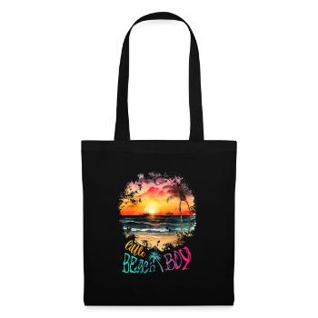 Little Beach Boy Summer Surfer Vibes - Stoffbeutel - Schwarz - Vorne