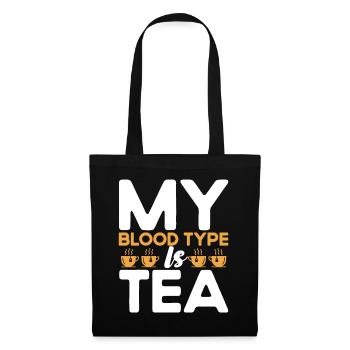 Teetrinker Geschenk Tasse Tee Liebhaber - Stoffbeutel - Schwarz - Vorne