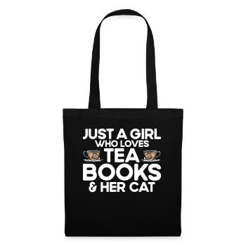 Teetrinker Geschenk Tasse Tee Liebhaber - Stoffbeutel - Schwarz - Vorne