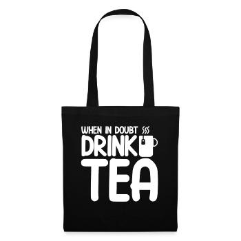 Teetrinker Geschenk Tasse Tee Liebhaber - Stoffbeutel - Schwarz - Vorne