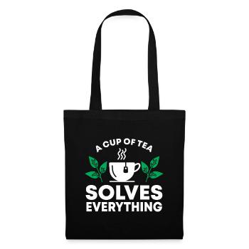 Teetrinker Geschenk Tasse Tee Liebhaber - Stoffbeutel - Schwarz - Vorne