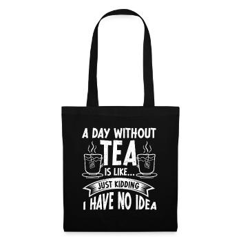 Teetrinker Geschenk Tasse Tee Liebhaber - Stoffbeutel - Schwarz - Vorne