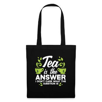 Teetrinker Geschenk Tasse Tee Liebhaber - Stoffbeutel - Schwarz - Vorne