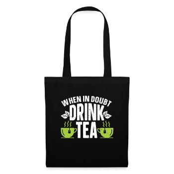 Teetrinker Geschenk Tasse Tee Liebhaber - Stoffbeutel - Schwarz - Vorne