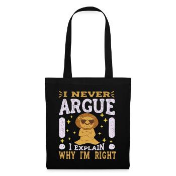 Je ne discute pas, j’explique simplement pourquoi - Sac en tissu - noir - Devant
