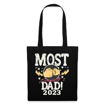 Meilleur papa futur père bébé naissance 2023 - Sac en tissu - noir - Devant