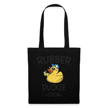 Gummiente Yellow Duckie Crew Bath Ducks Duckling - Stoffbeutel - Schwarz - Vorne
