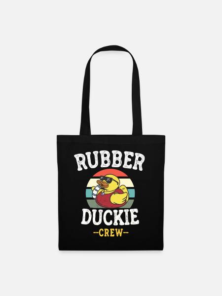 Gummiente Gelbe Ente Crew Badeenten Enten Enten - Stoffbeutel - Schwarz