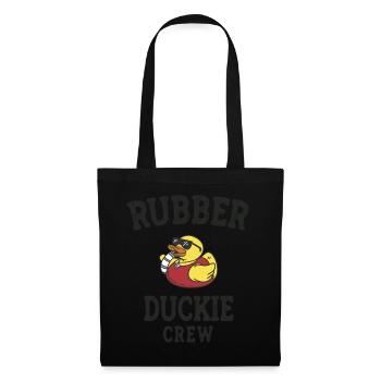 Gummiente Yellow Duckie Crew Bath Ducks Duckling - Stoffbeutel - Schwarz - Vorne