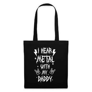I listen to metal with my Daddy T-shirt for kids - Tote Bag - black - Front