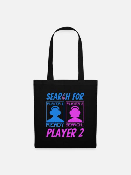 Gamer Boy Gaming Girl Zocken Multiplayer Spiele - Stoffbeutel - Schwarz