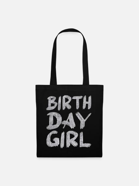 fille d’anniversaire - Sac en tissu - noir