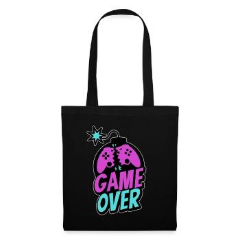 Game Over Controller Konsole Zocker Pro Gaming - Stoffbeutel - Schwarz - Vorne