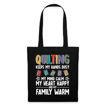 Quilting Gift Sewing Knitting Quilter - Tote Bag - black - Front