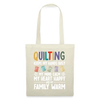 Quilten Geschenk Nähen Stricken Quilter - Stoffbeutel - Natur - Vorne