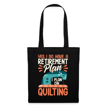 Quilten Geschenk Nähen Stricken Quilter - Stoffbeutel - Schwarz - Vorne