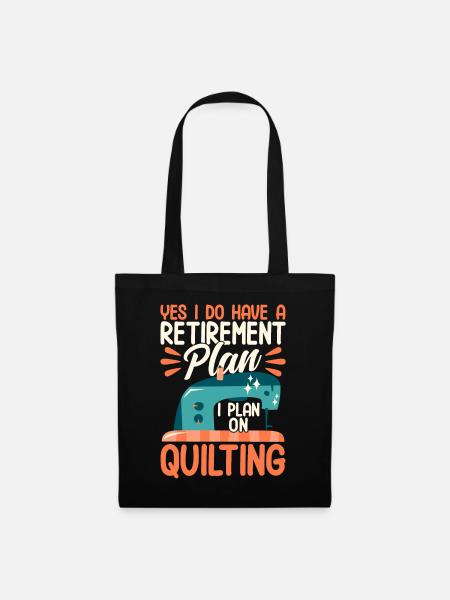 Quilten Geschenk Nähen Stricken Quilter - Stoffbeutel - Schwarz