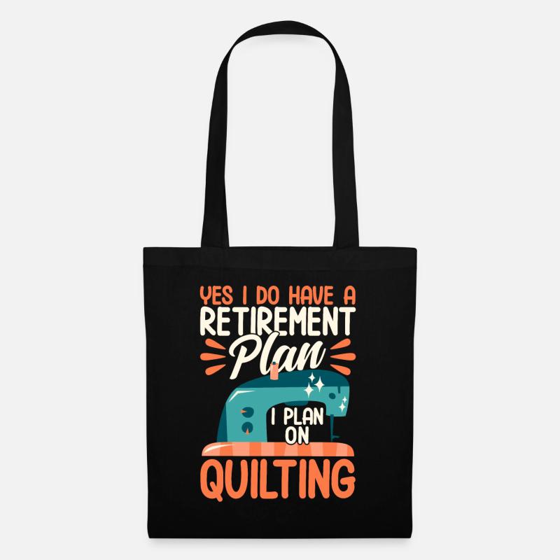 Quilten Geschenk Nähen Stricken Quilter - Stoffbeutel - Schwarz