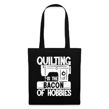 Quilten Geschenk Nähen Stricken Quilter - Stoffbeutel - Schwarz - Vorne