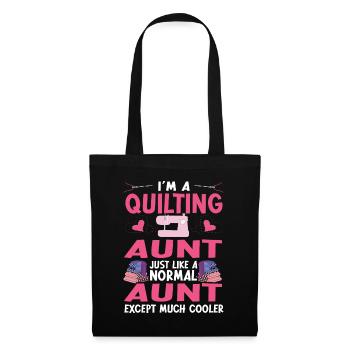Quilten Geschenk Nähen Stricken Quilter - Stoffbeutel - Schwarz - Vorne
