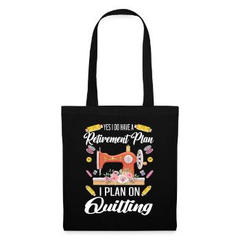 Quilten Geschenk Nähen Stricken Quilter - Stoffbeutel - Schwarz - Vorne