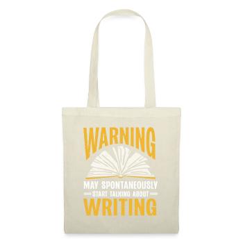 Autor Geschenk Spruch Bücherwurm Schriftsteller - Stoffbeutel - Natur - Vorne