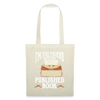 Autor Geschenk Spruch Bücherwurm Schriftsteller - Stoffbeutel - Natur - Vorne