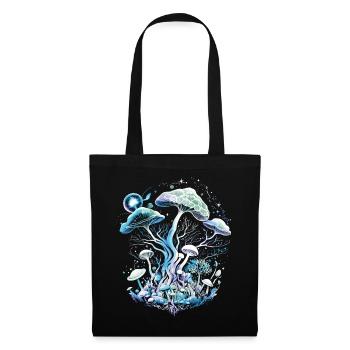Zauberpilze, Pilze, Magic mushrooms, psychedelic - Stoffbeutel - Schwarz - Vorne