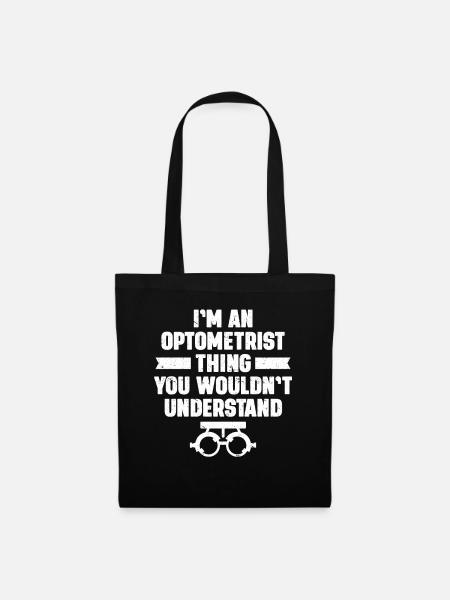 Optiker Geschenk Optometrie - Stoffbeutel - Schwarz