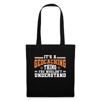 Cadeau Geocaching Geocacher Geocache - Sac en tissu - noir - Devant
