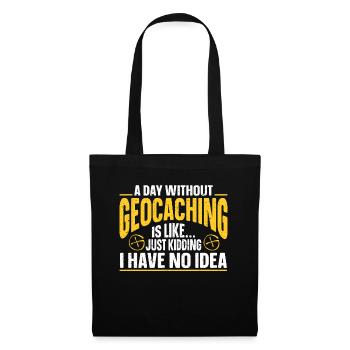 Cadeau Geocaching Geocacher Geocache - Sac en tissu - noir - Devant