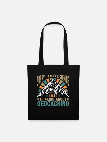 Cadeau Geocaching Geocacher Geocache - Sac en tissu - noir