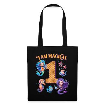 Mermaid Anniversaire 1 an - Sac en tissu - noir - Devant
