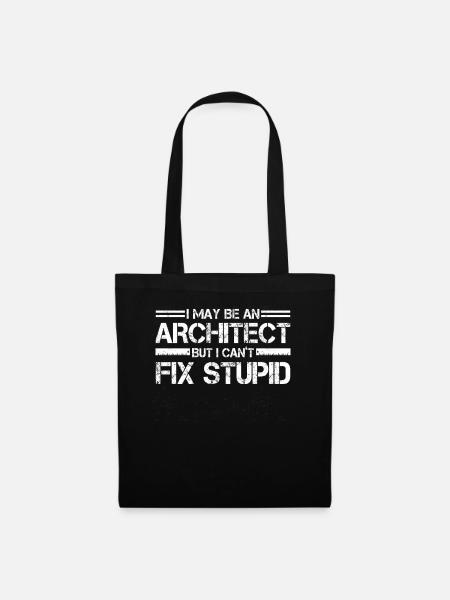 Architektengeschenk, Architekturliebhaber - Stoffbeutel - Schwarz
