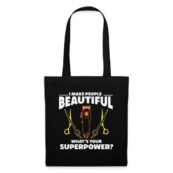 Lustiges Friseur Geschenk Stylist Friseur - Stoffbeutel - Schwarz - Vorne