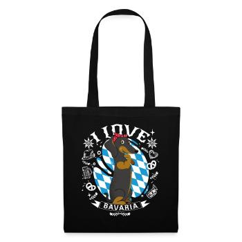 Teckel J’aime la Bavière - Sac en tissu - noir - Devant