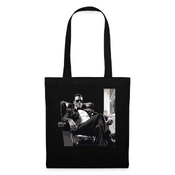 Chef de la mafia portant nonchalamment des lunettes de soleil sur un fauteuil en cuir - Sac en tissu - noir - Devant